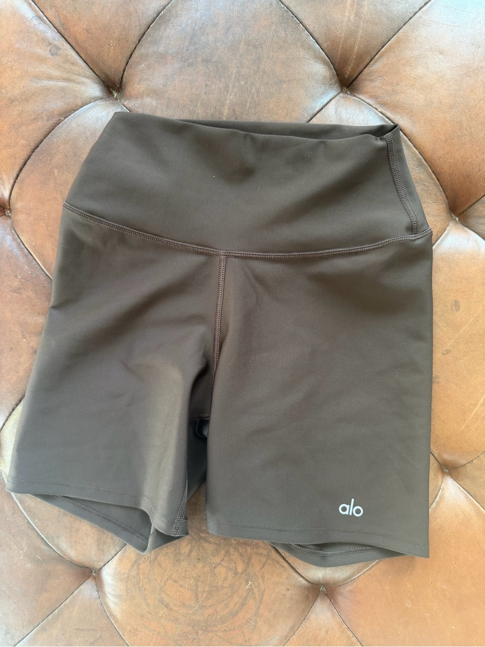 ALO Yoga High-Rise Brown Bike Shorts